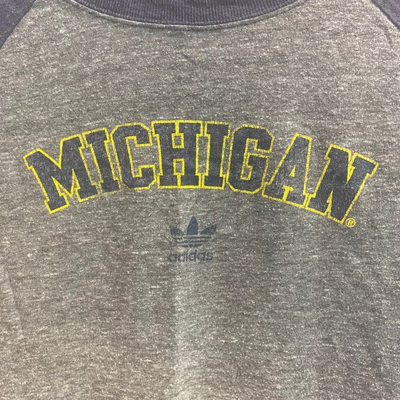 3/$20 Adidas 3/4 sleeve University of Michigan Raglan (baseball) Tee - Picture 3 of 4